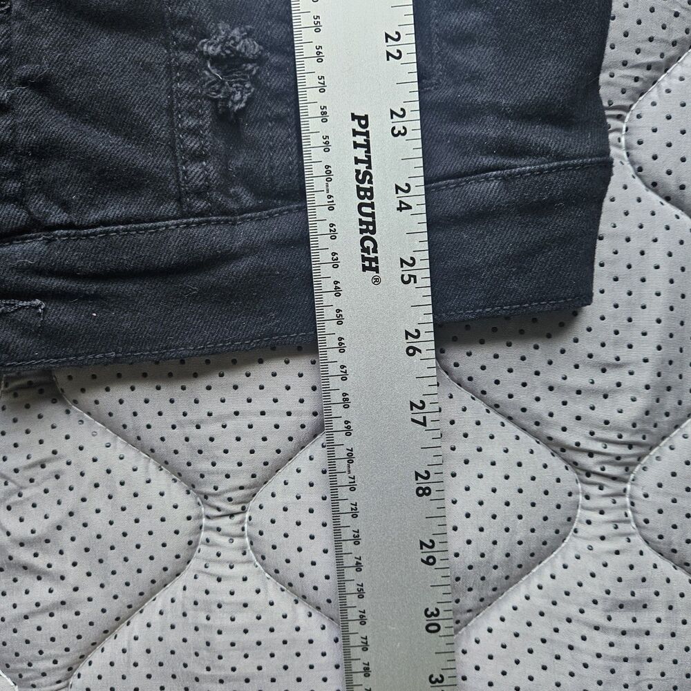 Size L CRYSP Denim Jacket Custom Made With "FLY MONSTAS" Logo On Back And Front - Picture 2 of 11